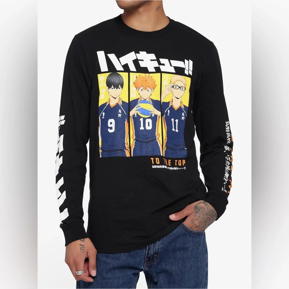Hot Topic Crunchyroll Haikyu!! Panel Long-Sleeve T-Shirt Anime Small